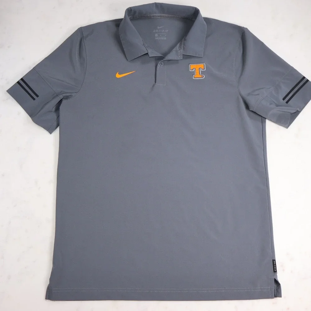 Nike Dri-FIT Tennessee Volunteers Mens Polo Shirt Grey Orange Size Medium